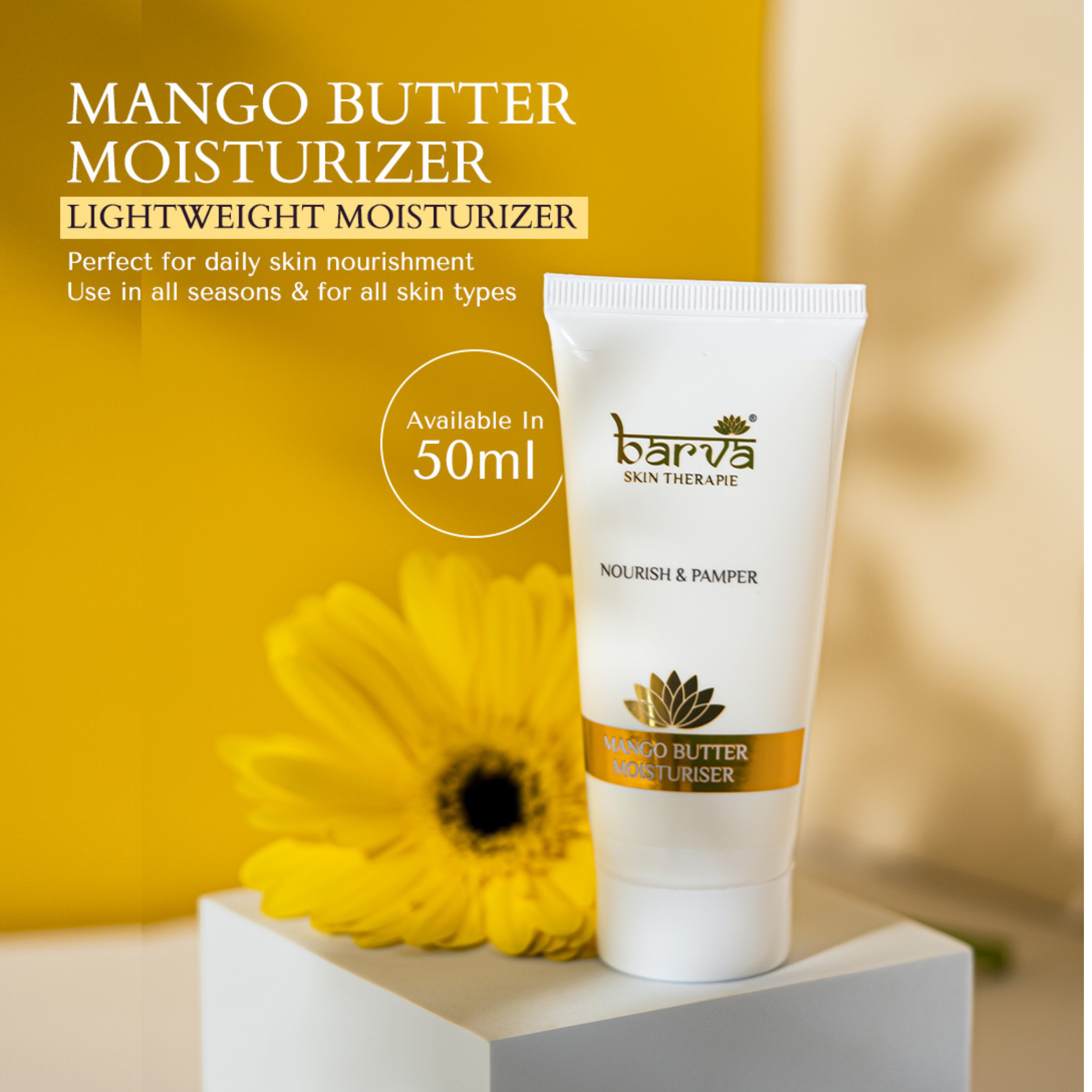 Mango Butter Moisturizer / Face Cream with Vitamin E & Aloe Vera | for normal to dry skin