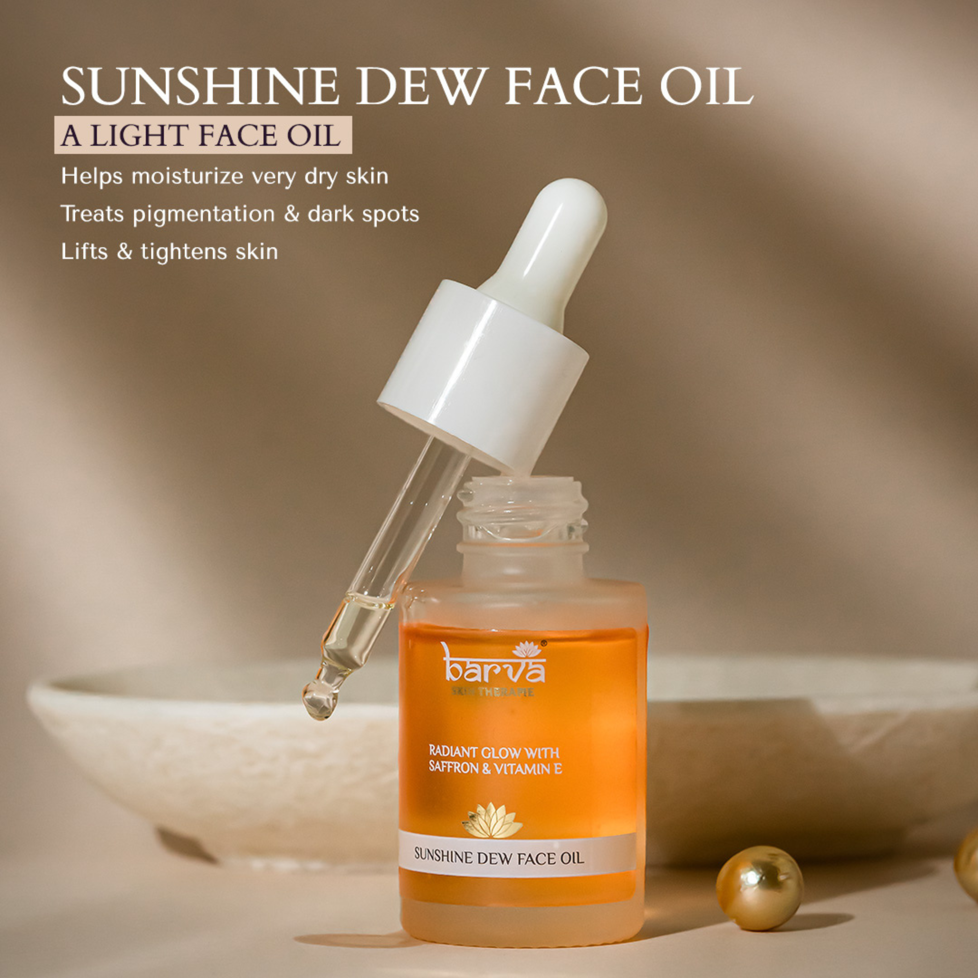 Sunshine Dew Face Oil | saffron, vitamin E, turmeric, liquorice & ghee blend