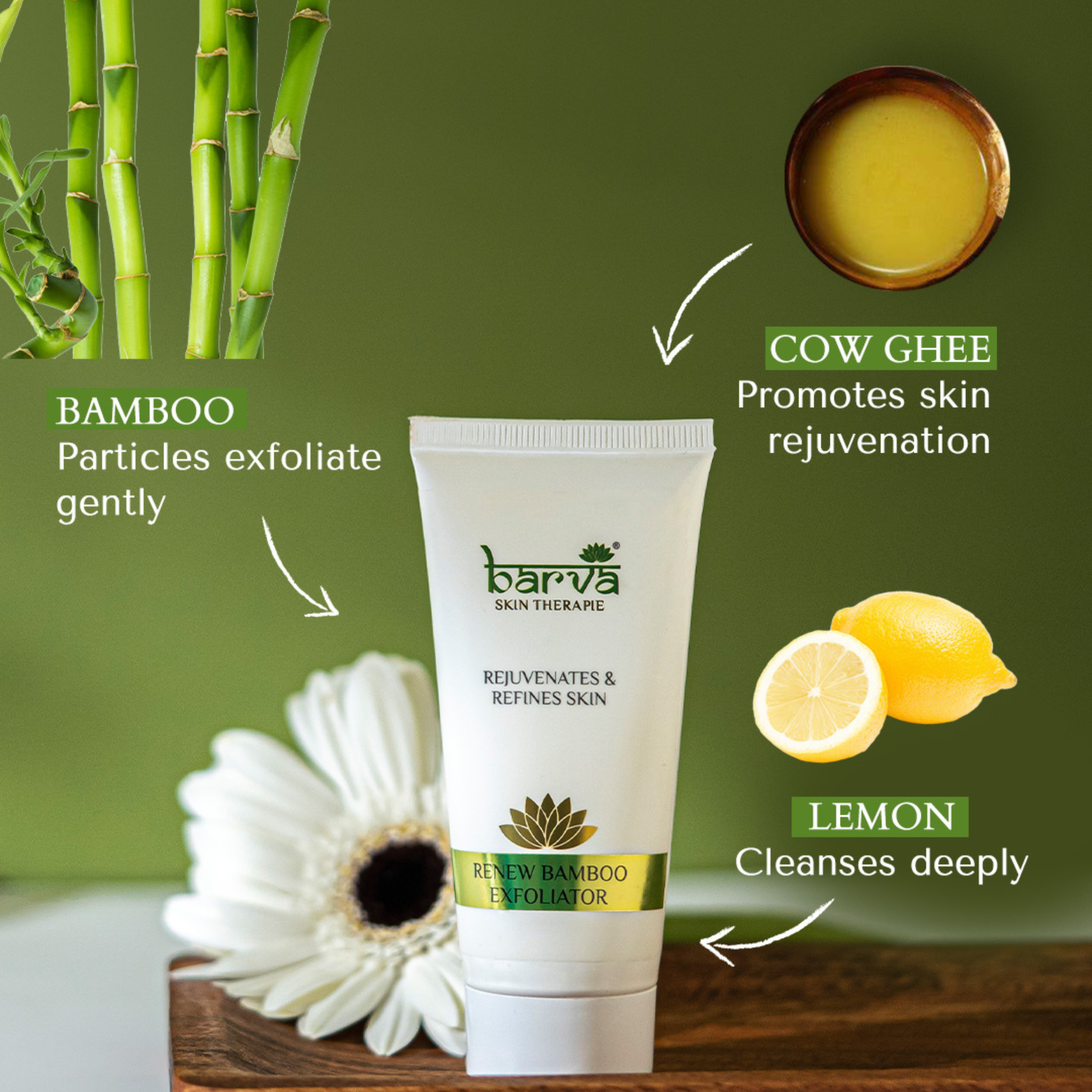 Renew Bamboo Exfoliator | face scrub for women and men | gentle skin exfoliating