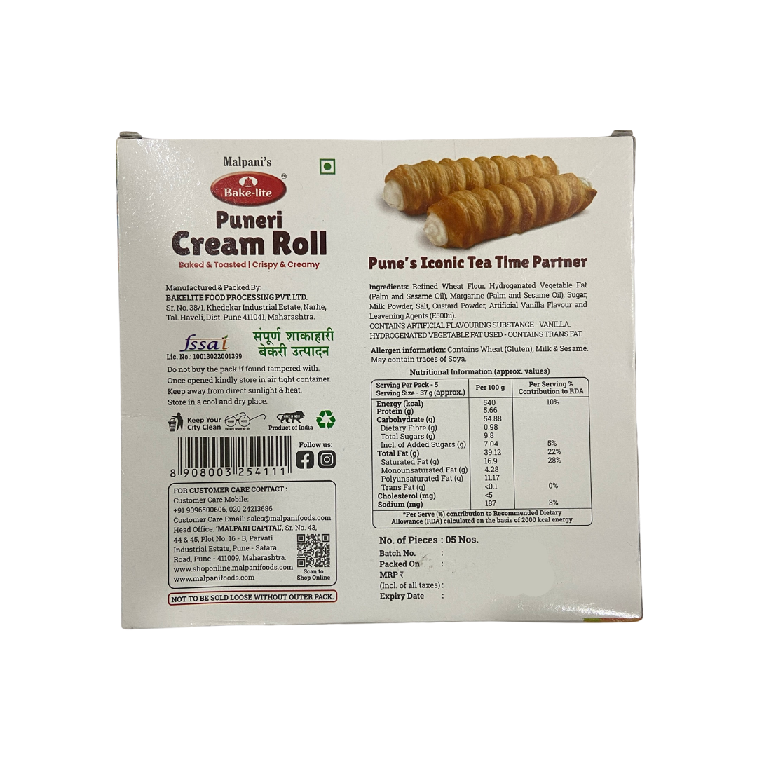 Bakelite Puneri Cream Roll Nutrition