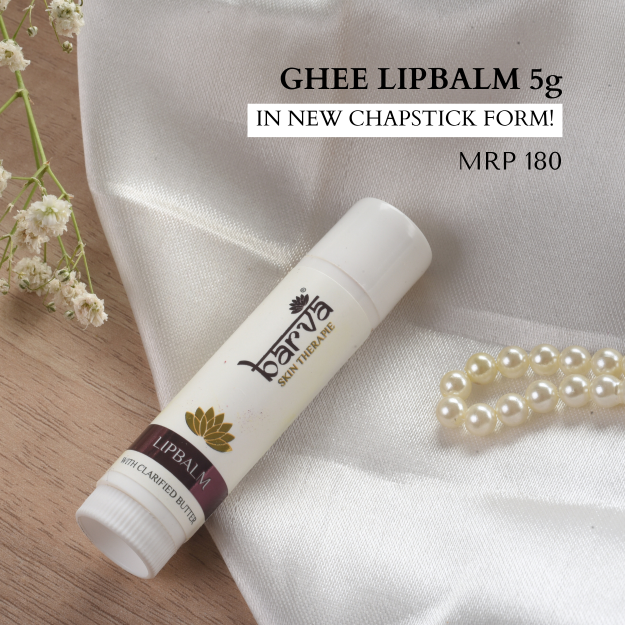 Natural Ghee-enriched Lip Balm | best lipbalm for women & men | no tint