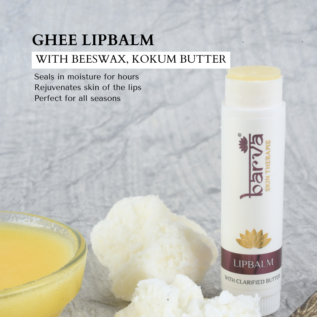 Natural Ghee-enriched Lip Balm | best lipbalm for women & men | no tint