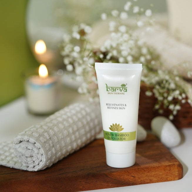 Renew Bamboo Exfoliator | face scrub for women and men | gentle skin exfoliating