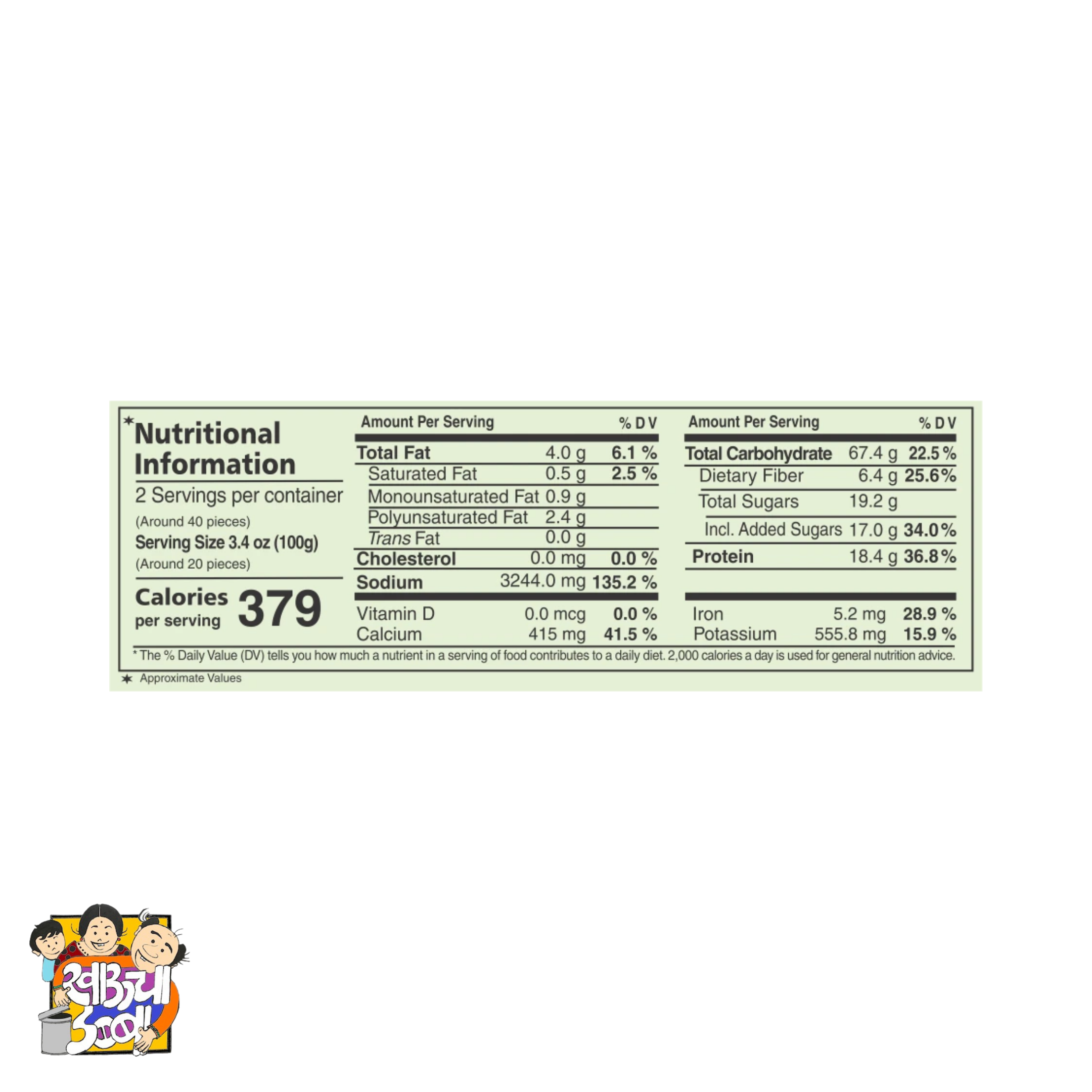 Chitale Bandhu Foods Instant Khaman Dhokla Mix Packet Nutritional Information 